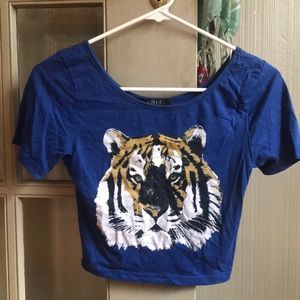 Blue Tiger Crop Top